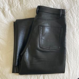 Aritzia Melina Black Leather Pants